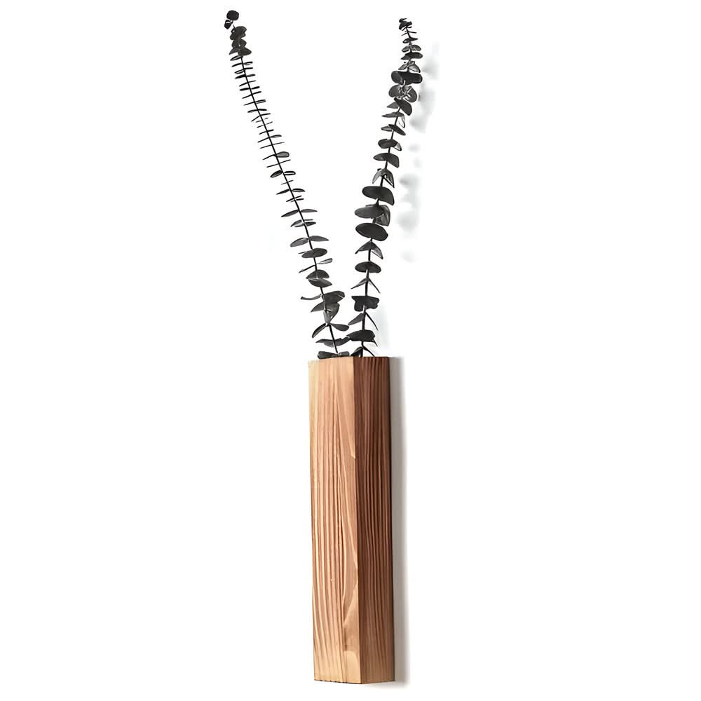 Wooden Wall Vase Rectangular Plant Shelf 30 cm