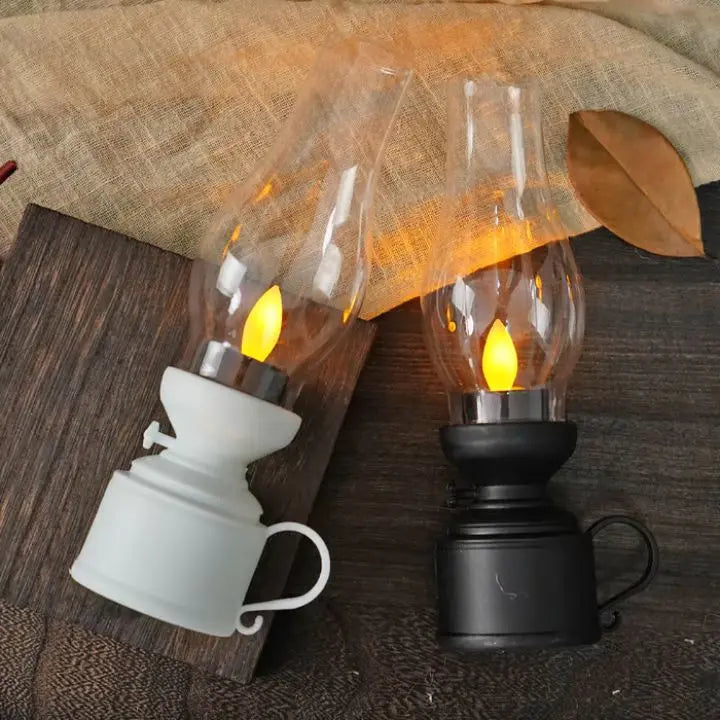 LED Vintage Oil Lamp – Elegant Electronic Swing Candle