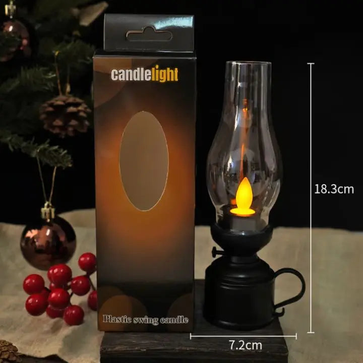 LED Vintage Oil Lamp – Elegant Electronic Swing Candle
