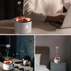 Stylish Aroma Diffuser & Humidifier with Real Flame Effect