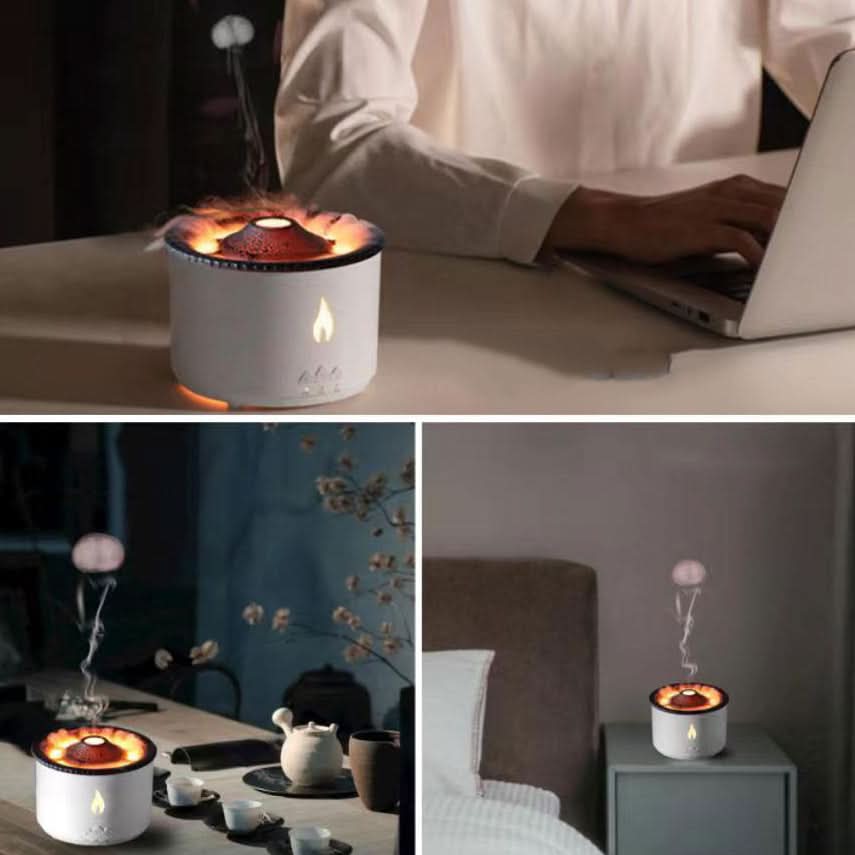 Stylish Aroma Diffuser & Humidifier with Real Flame Effect