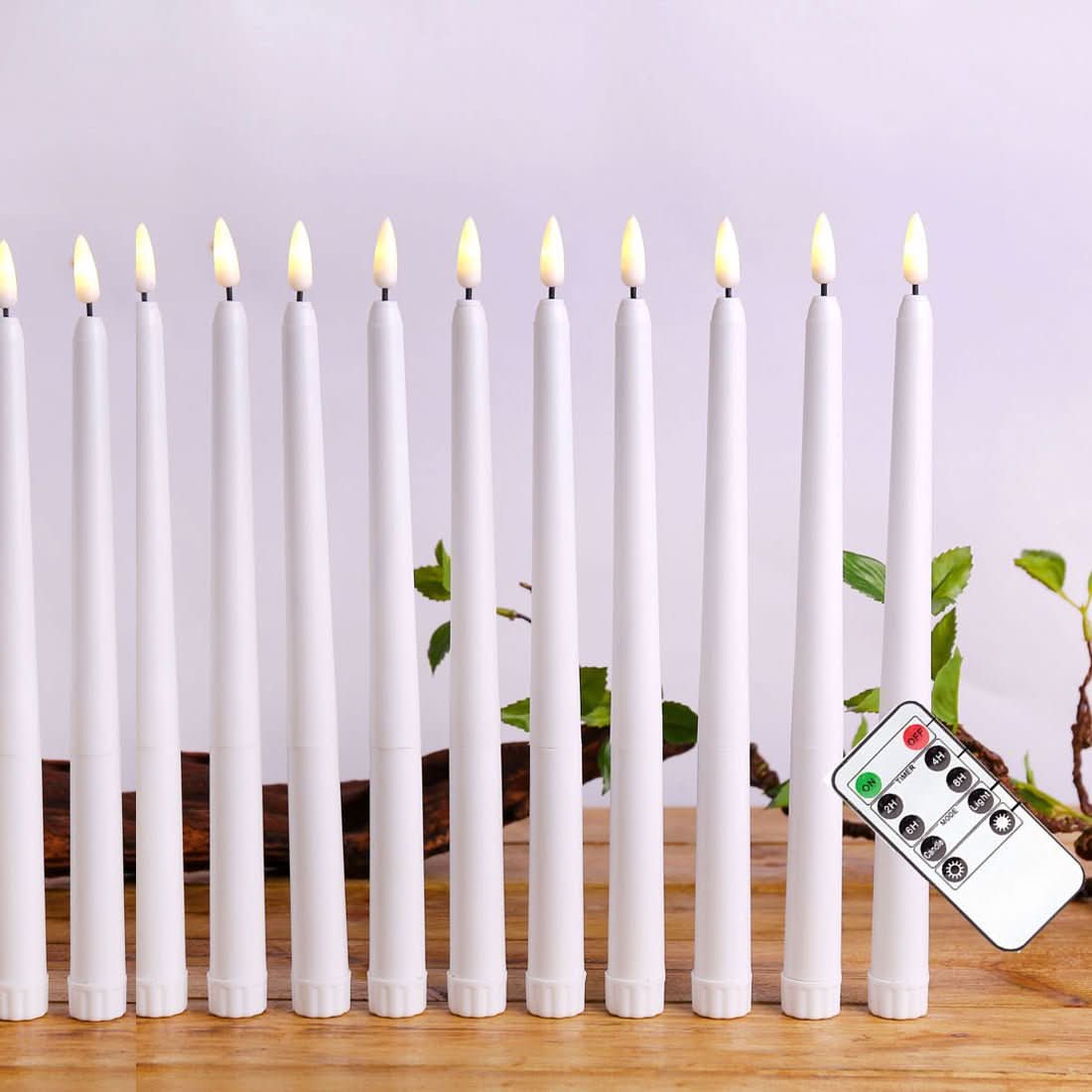 Flameless taper candles for stylish decor