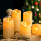 LED candles with flicker effect in ivory white