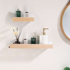 Woodify Towel Rack – No-Drill Wall-Mounted Shower Shelf with Wooden Accents