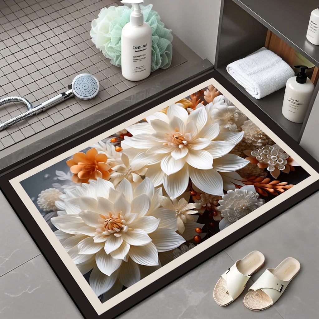 Floral Patterned Bath Mat