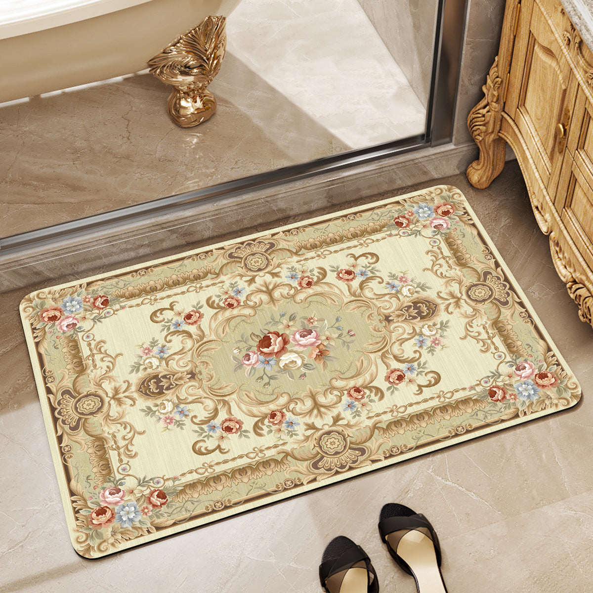 Luxurious Vintage-Inspired Bath Mat