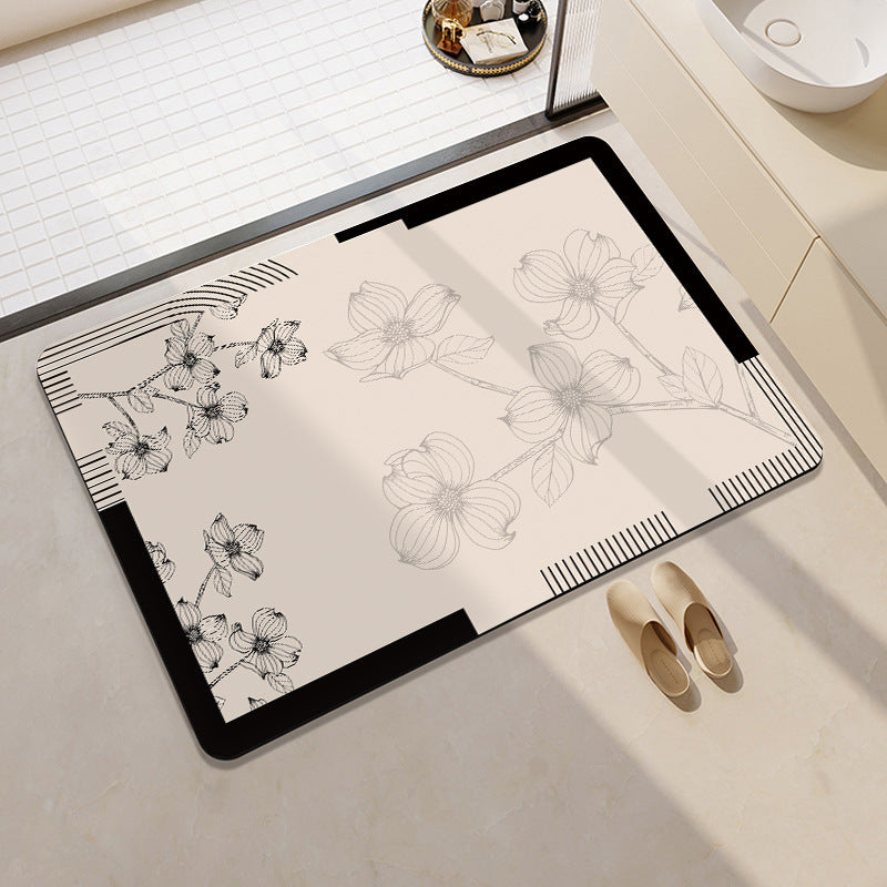 Floral Patterned Bathroom Mat