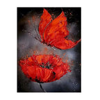 Abstract Floral Butterfly Canvas Art