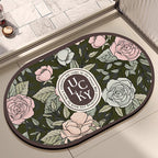 Oval Floral Bath Mat