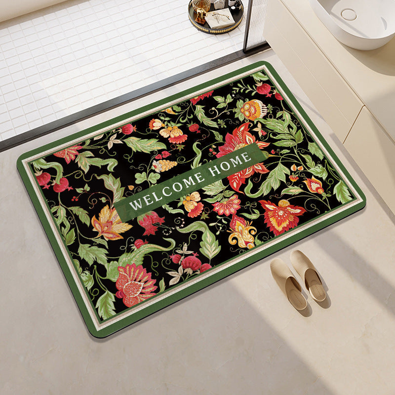 Playful Citrus-Themed Absorbent Bath Mat