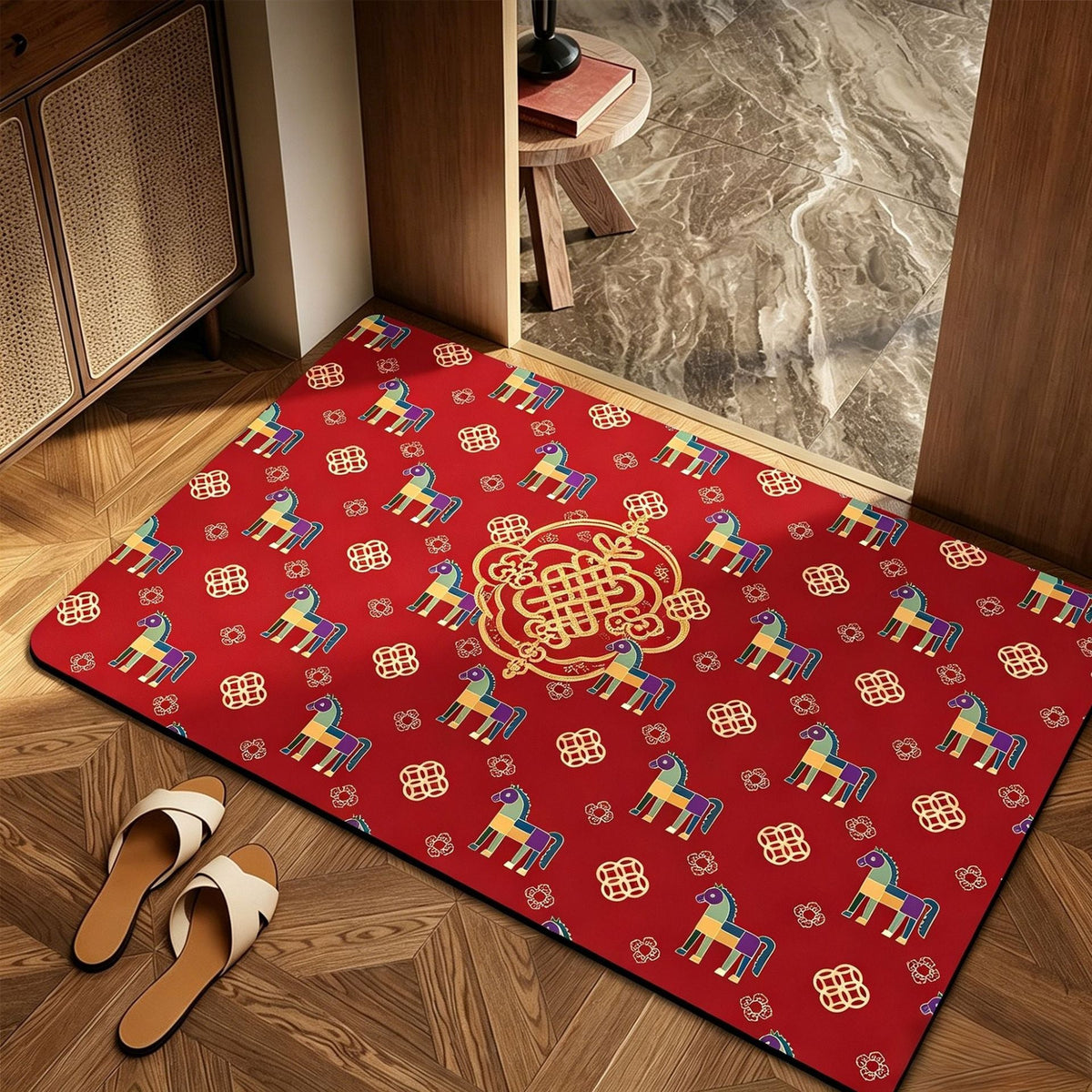 Playful Horse-Themed Memory Foam Bath Mat
