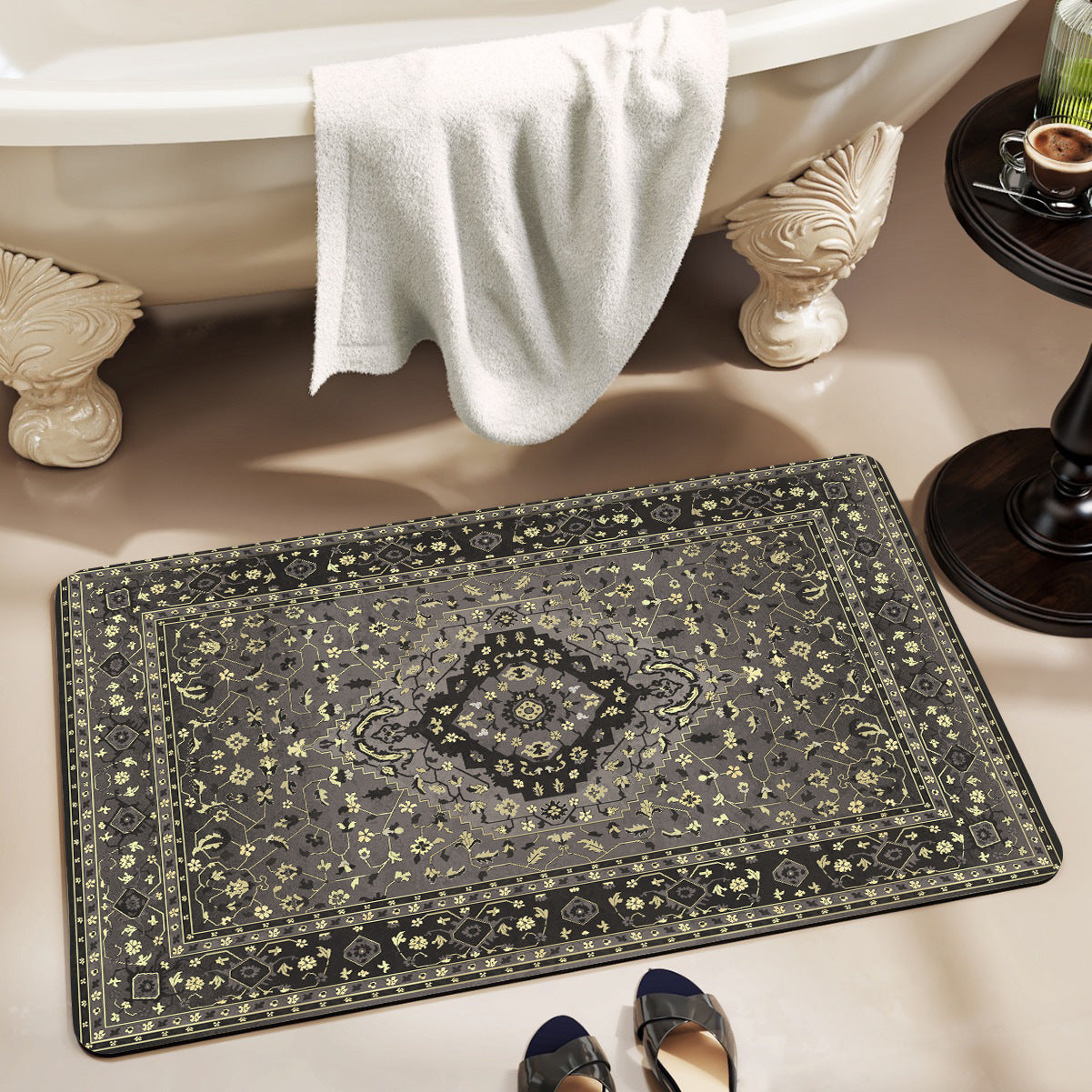 Vintage Floral Decorative Bath Mat
