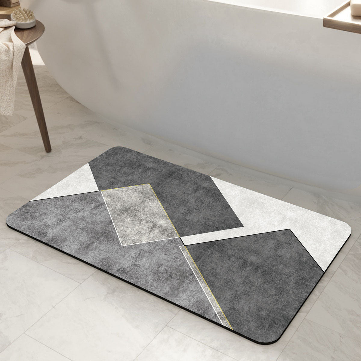 Geometric Patterned Anti-Fatigue Bath Mat