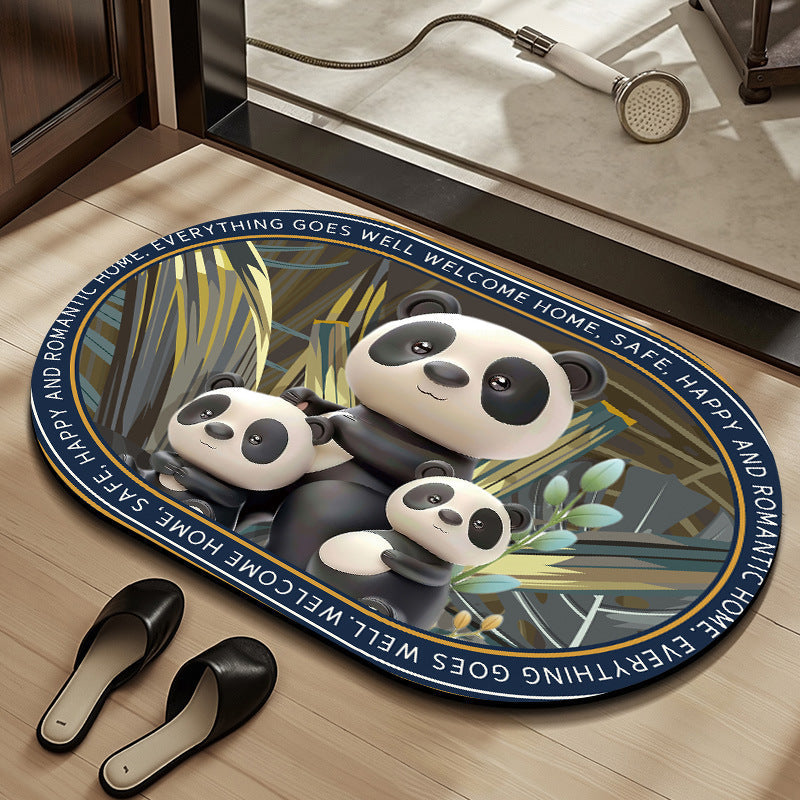 Whimsical Cabbage-Themed Welcome Mat