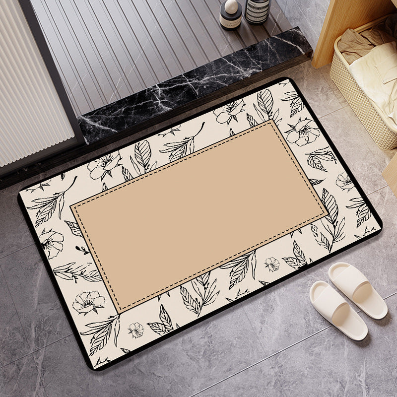 Floral Patterned Bathroom Mat