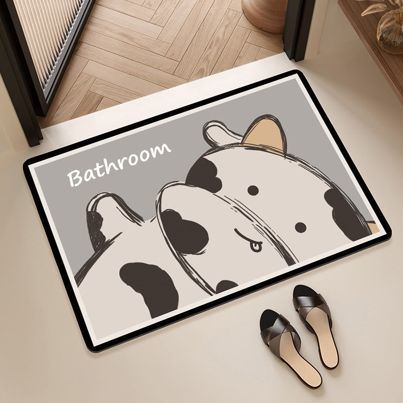 Cute Cartoon Bear-Themed Bath Mat