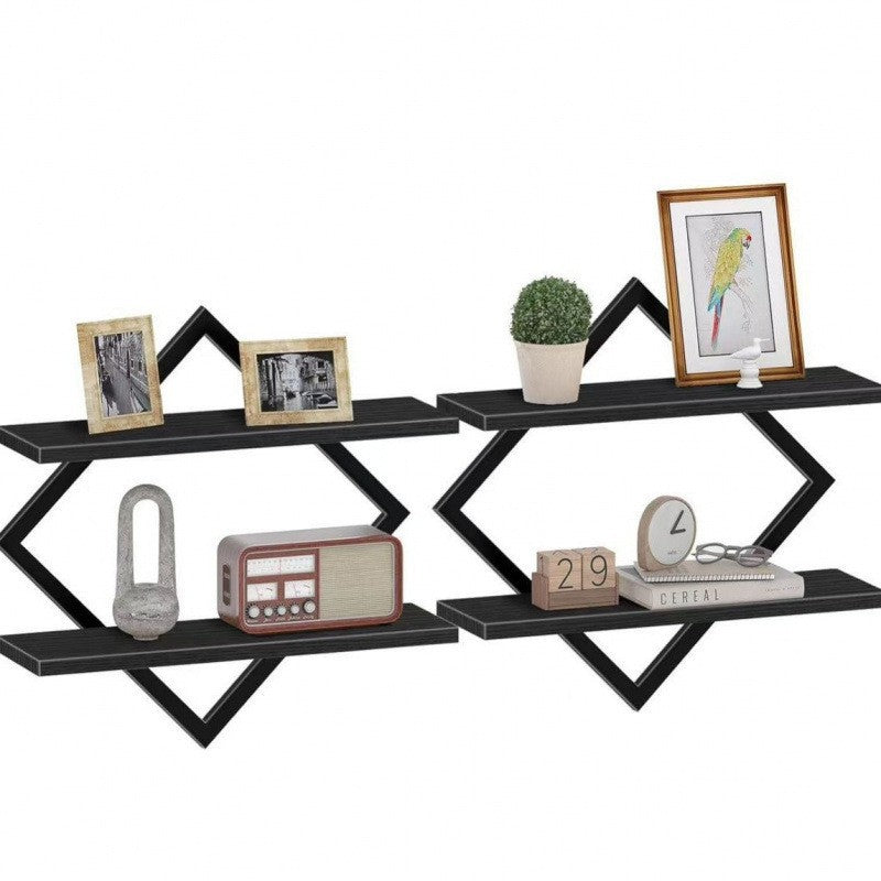 Wall shelf with modern zigzag design