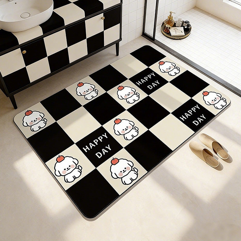 Cute Cartoon Pet-Themed Bath Mat