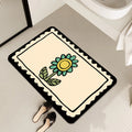 Decorative Floral Print Bath Mat