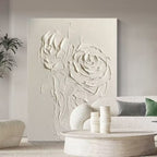 Textured Floral Relief Wall Artwork