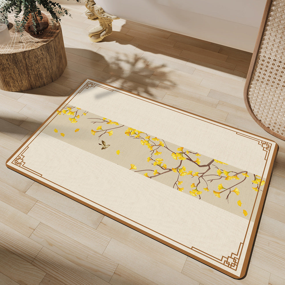 Artistic Floral Bath Mat