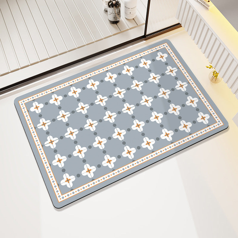 Vintage Floral Pattern Bath Mat
