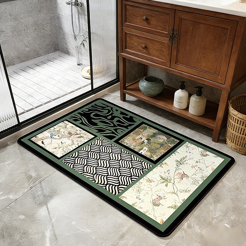 Vintage Floral Decorative Bath Mat