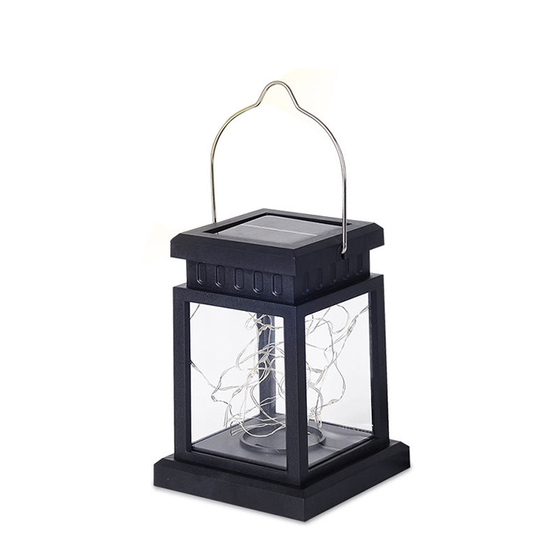 Solar Hanging Lantern With Realistic Flickering Flame LED Candle And Waterproof Outdoor Design