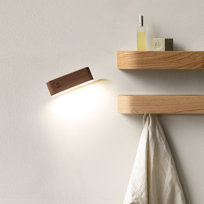 Walnut-Finish Magnetic LED Desk Task Lamp