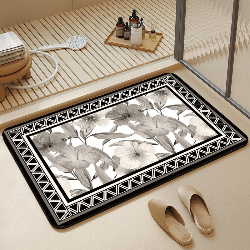 Textured Geometric Bath Mat
