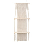 Macrame shelf with heart design