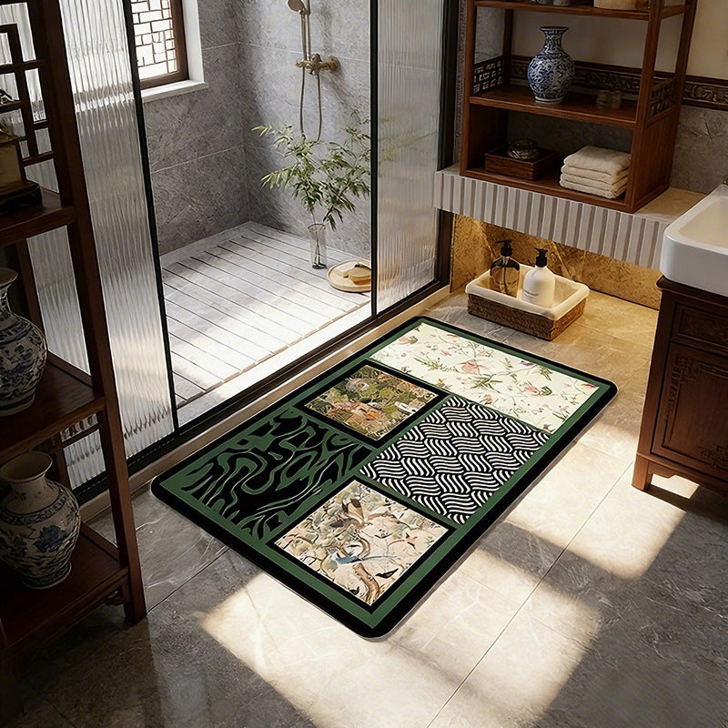 Vintage Floral Decorative Bath Mat