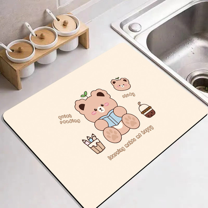 Cute Cartoon Food-Themed Kitchen Mat