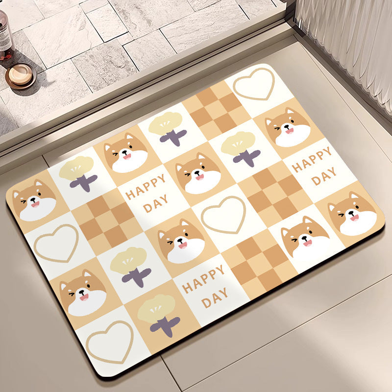 Cute Cartoon Pet-Themed Bath Mat