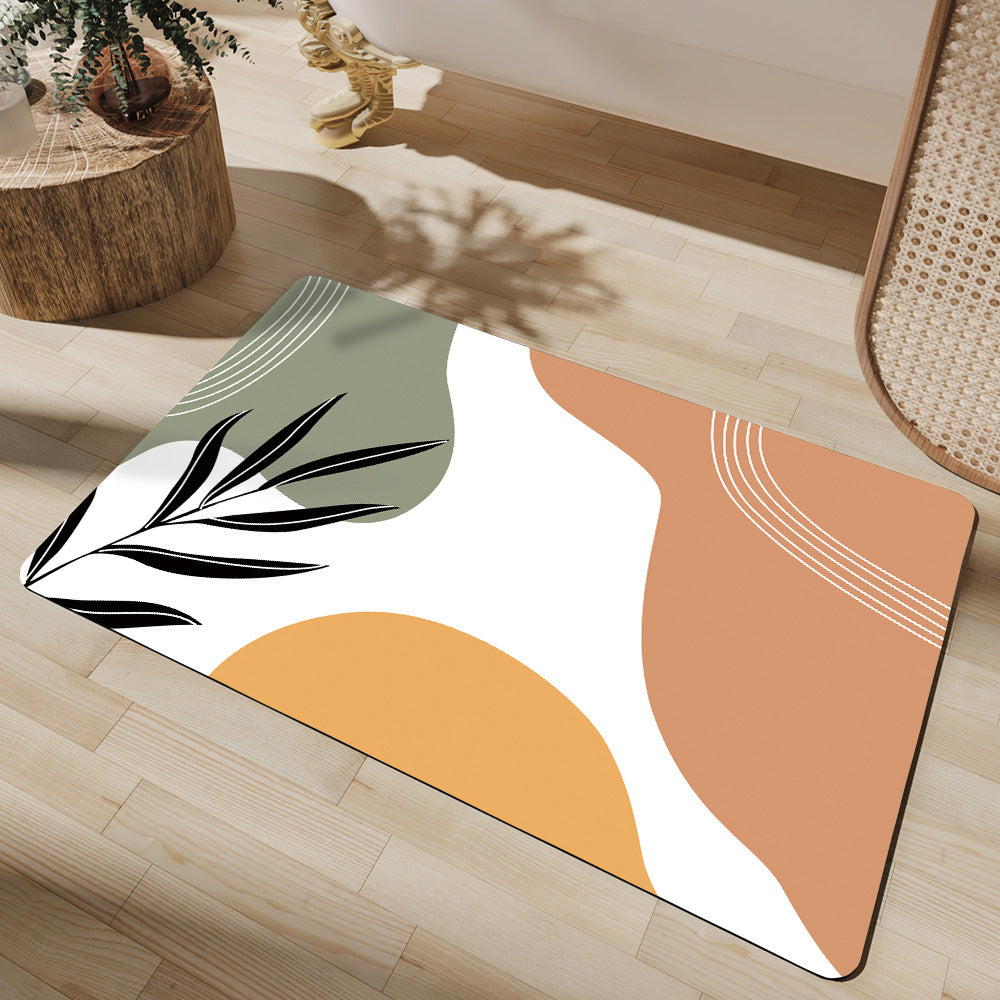 Cheerful Floral Design Indoor Area Mat