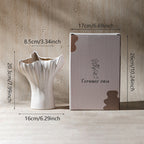 Decorative Ceramic Table Vase with Ruffled Flower Petal Edge