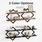 Wall shelf with modern zigzag design