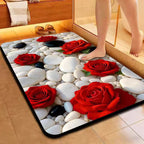 Decorative Floral Pattern Bath Mat