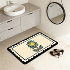 Decorative Floral Print Bath Mat