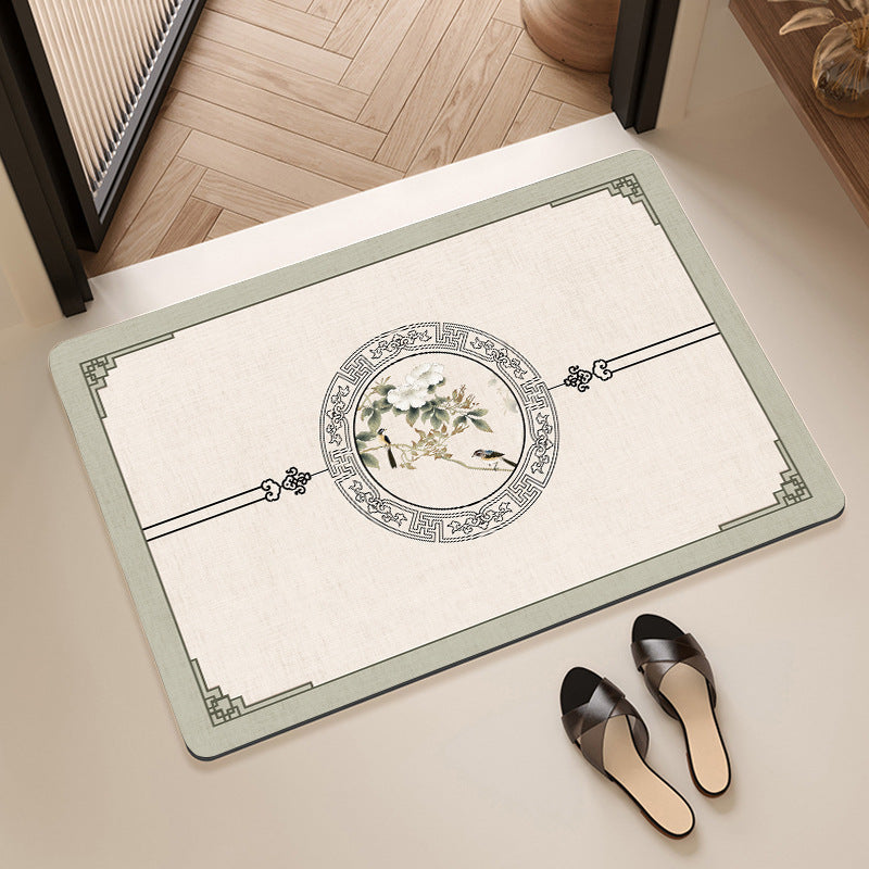Artistic Floral Bath Mat