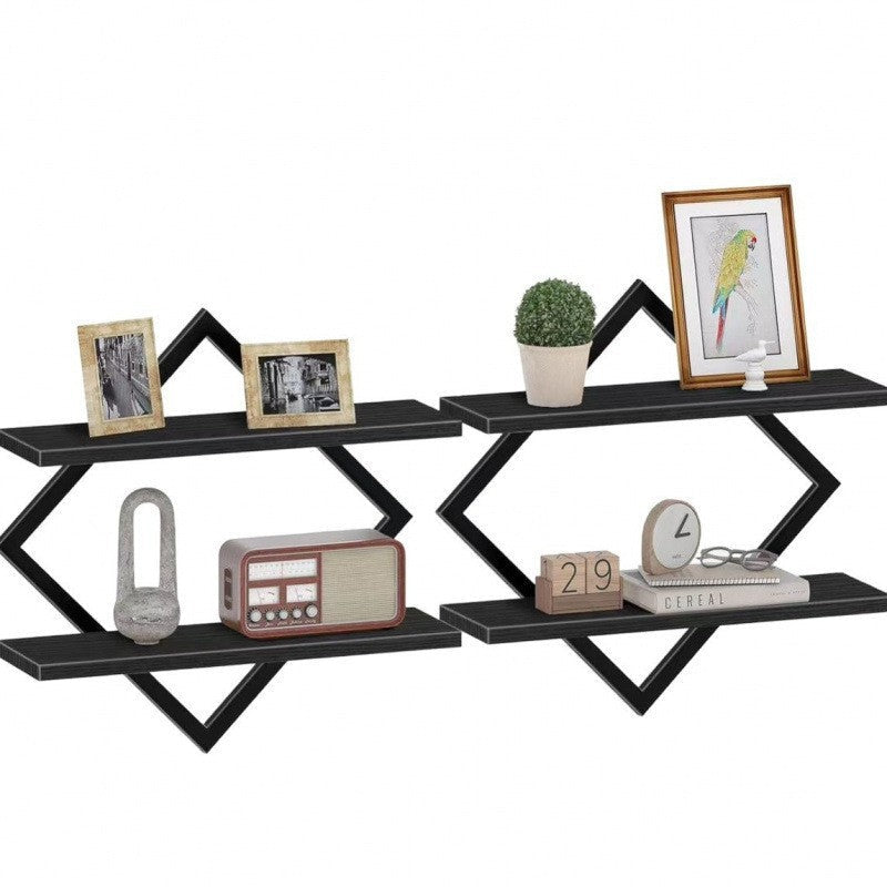 Wall shelf with modern zigzag design