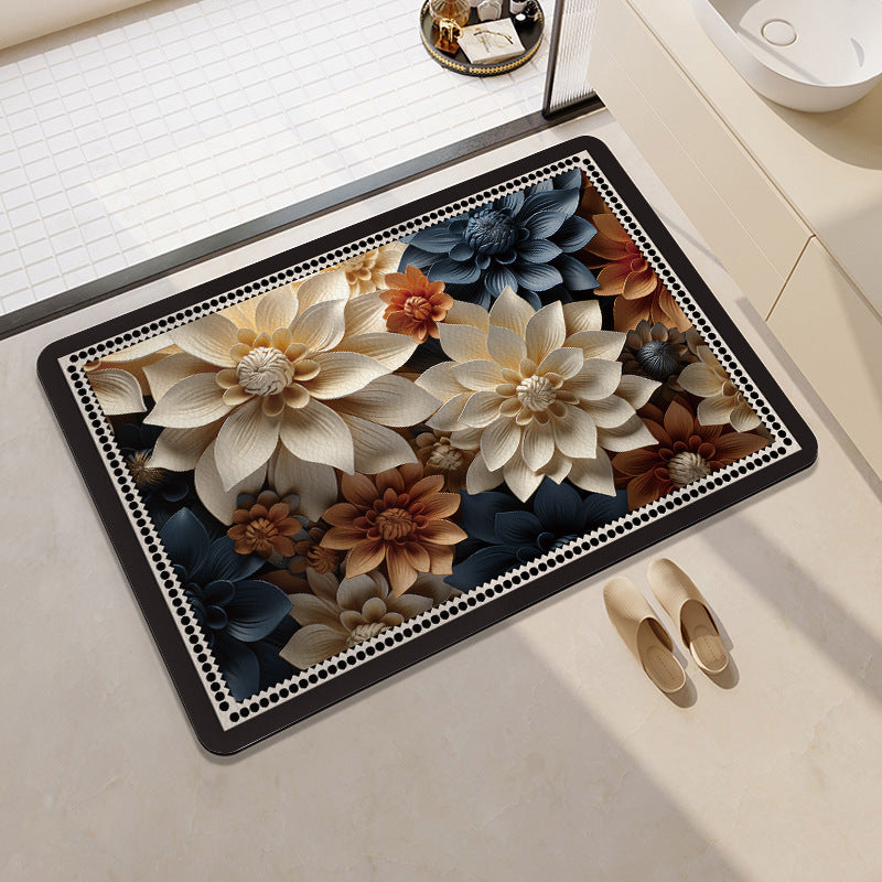 Playful Citrus-Themed Absorbent Bath Mat