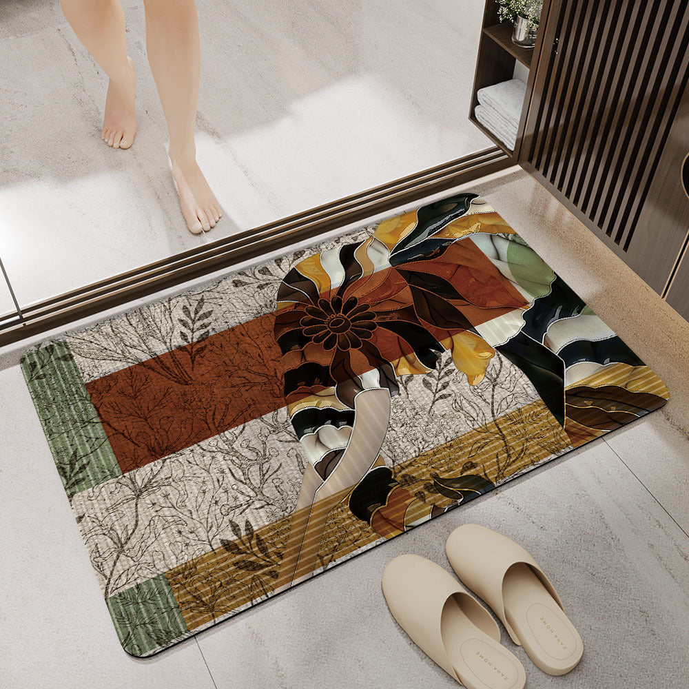 Artistic Horse-Themed Bath Mat