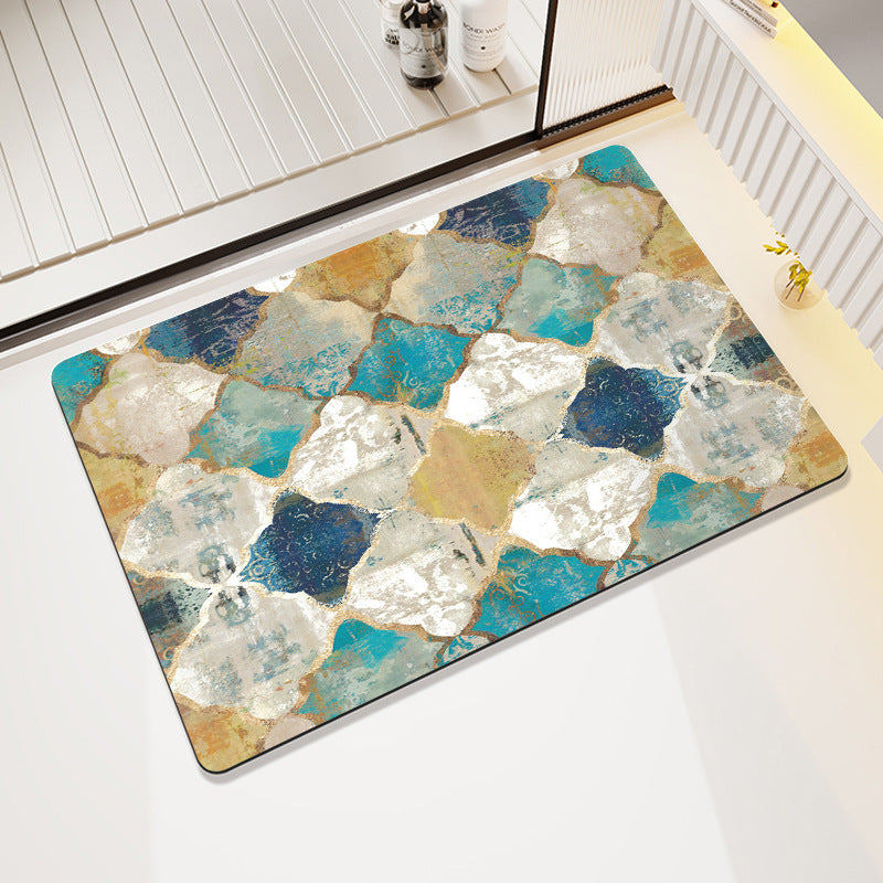 Abstract Geometric Pattern Bath Mat