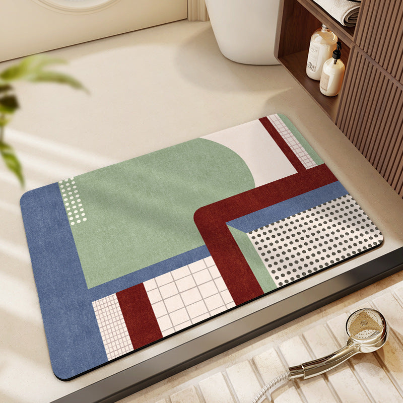 Abstract Geometric Pattern Bath Mat