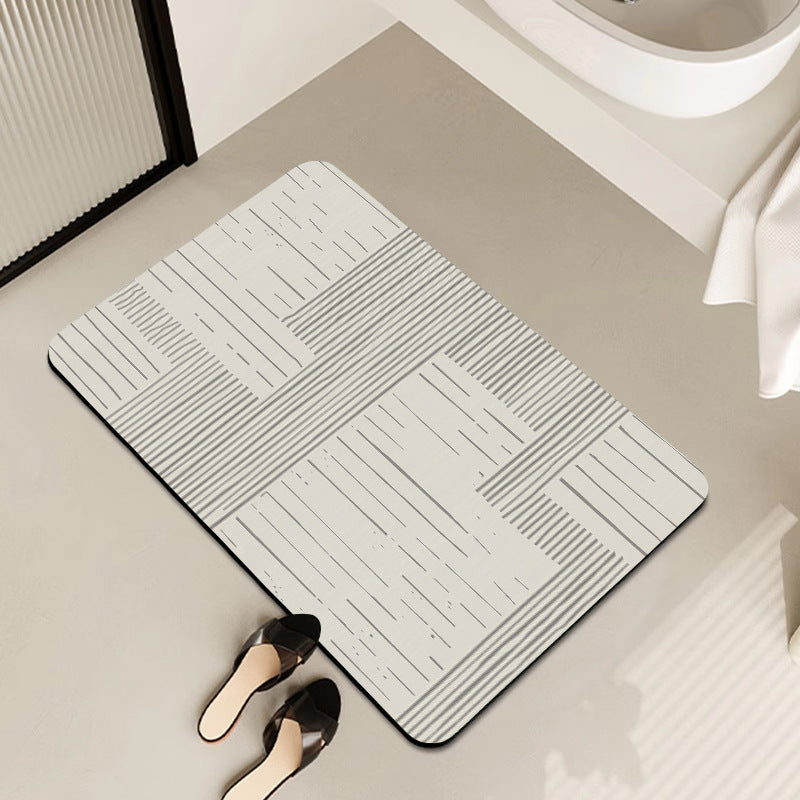 Geometric Pattern Textured Bath Mat