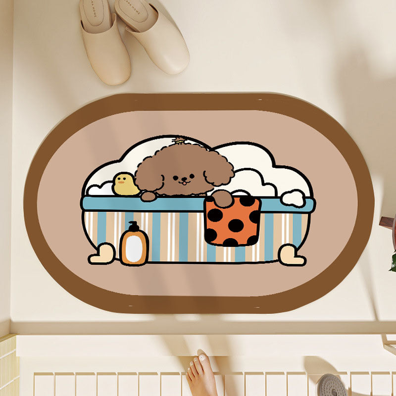 Cute Cartoon Dog Bath Mat