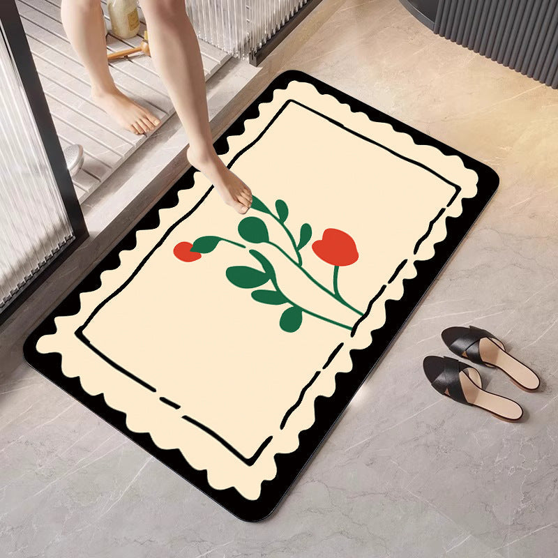 Playful Cartoon Dog-Themed Bath Mat