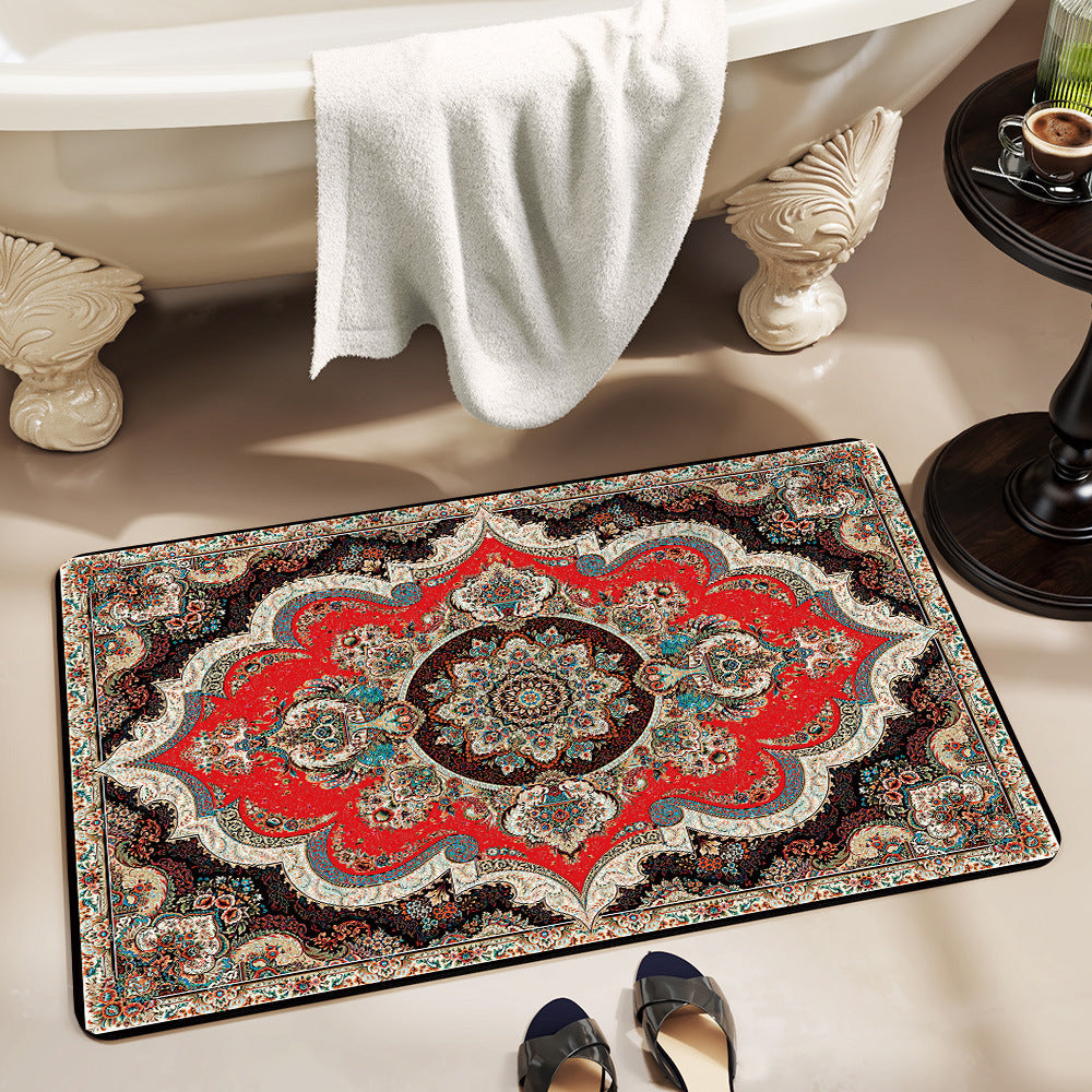 Vintage Floral Decorative Bath Mat