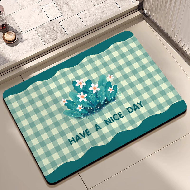 Stylish Floral Patterned Comfort Bath Mat